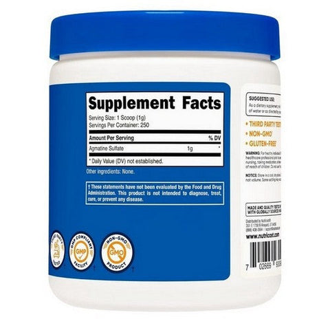 Nutricost, Agmatine Powder Unflavoured, 250 Grams Nutricost