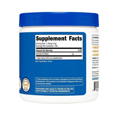 Nutricost, Agmatine Unflavoured, 100 Grams