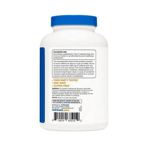 Nutricost, Caffeine Capsules, 200 Mg, 500  Count Nutricost