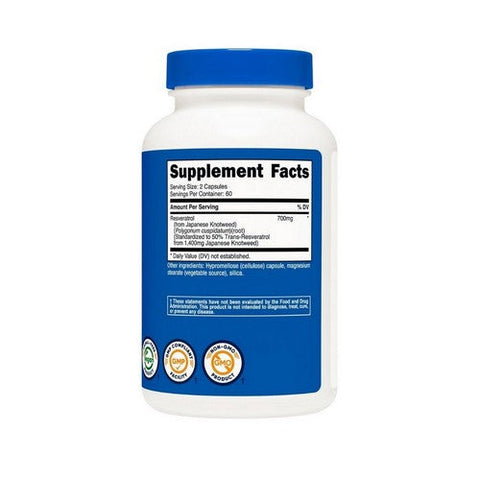Nutricost, Resveratrol Capsules, 700 Mg, 120 Count Nutricost