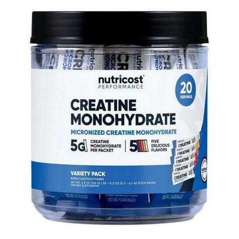 Nutricost, Creatine Monohydrate Powder Stickpacks Variety, 20 Sticks Nutricost