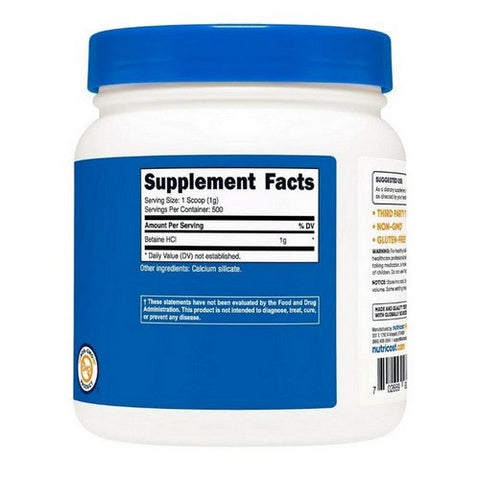 Nutricost, Betaine Hcl Unflavoured, 507 Grams Nutricost