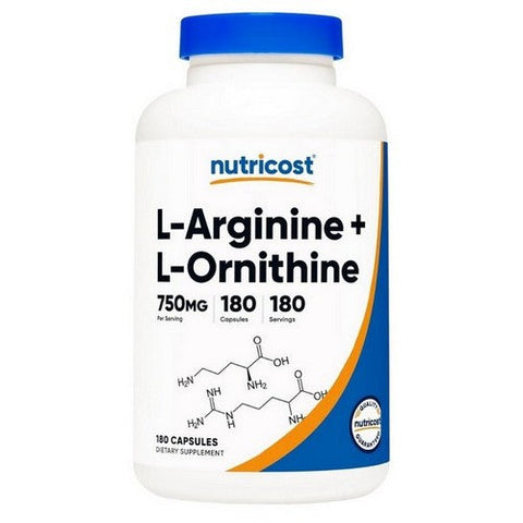 Nutricost, L-Arginine L-Ornithine Capsules, 750 Mg, 180 Count Nutricost