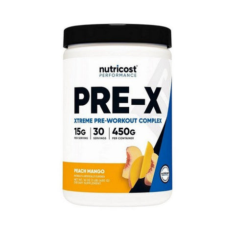 Nutricost, Performance Pre-X Xtreme Pre-Workout Complex Peach Mango, 450 Grams Nutricost