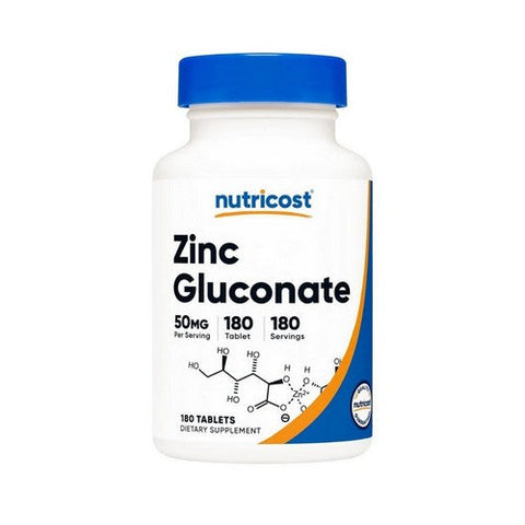 Nutricost, Zinc Gluconate Tablets, 50 Mg, 180 Count Nutricost