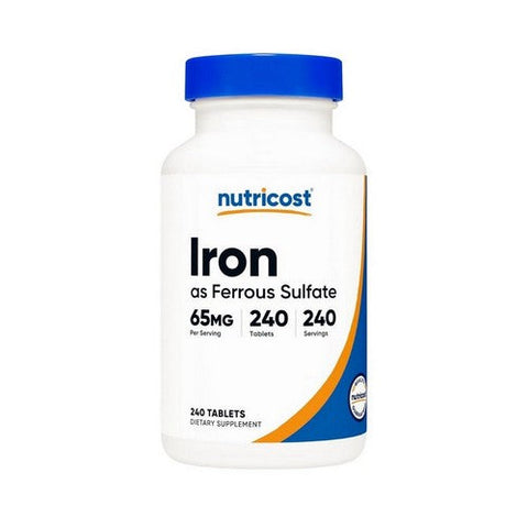 Nutricost, Iron Ferrous Sulfate Tablets, 65 Mg, 240 Count Nutricost
