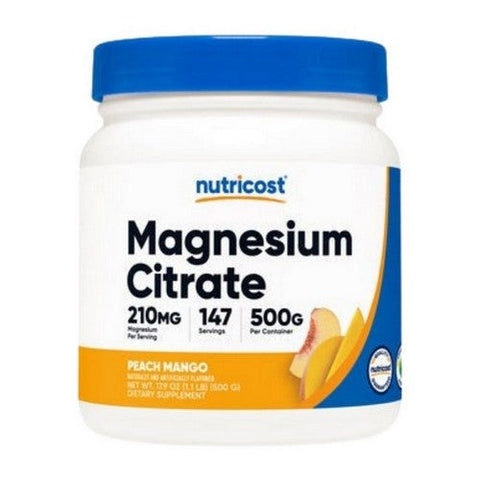 Nutricost, Magnesium Citrate Powder Peach Mango, 500 Grams Nutricost