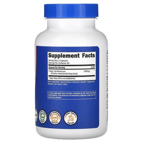 Nutricost, Turkey Tail Mushroom, 600 Mg, 120 Caps Nutricost