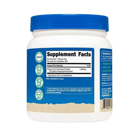 Nutricost, Organic Irish Sea Moss Powder Unflavoured, 1 Lb Nutricost