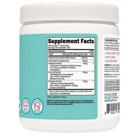 Nutricost, Creatine Monohydrate for Women Unflavored, 100 Servings Nutricost