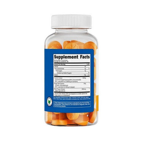 Nutricost, Turmeric Gummies Citrus, 2000 Mg, 120 Count Nutricost