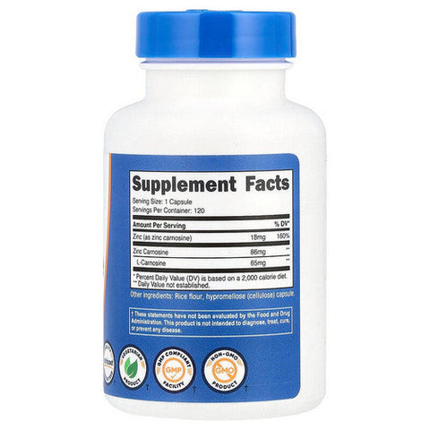 Nutricost, Zinc Carnosine Capsules, 18 Mg, 120 Count Nutricost