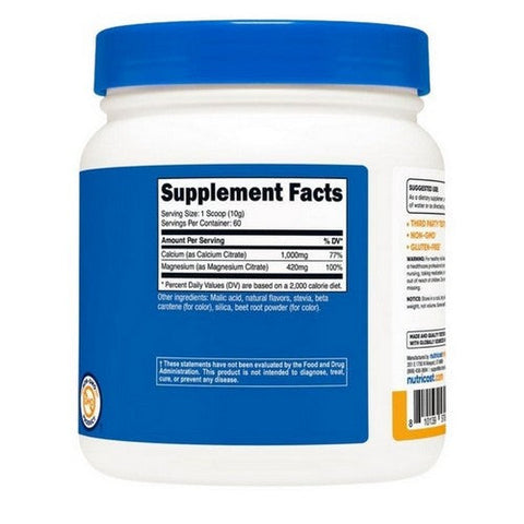 Nutricost, Calcium Citrate Magnesium Citrate Powder Peach Mango, 1000 Mg/420 Mg, 60 Servings Nutricost