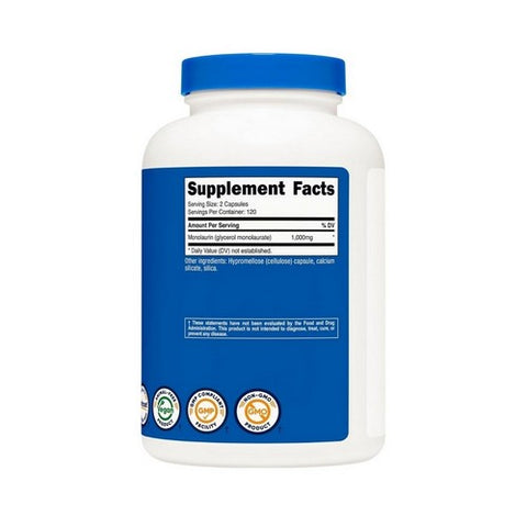Nutricost, Monolaurin Capsules, 1000 Mg, 240 Count Nutricost