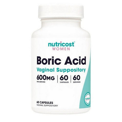 Nutricost, Women Boric Acid Suppository, 600 Mg, 60 Caps Nutricost