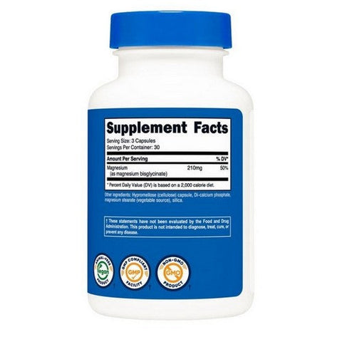 Nutricost, Magnesium Glycinate Capsules, 210 Mg, 90 Count Nutricost