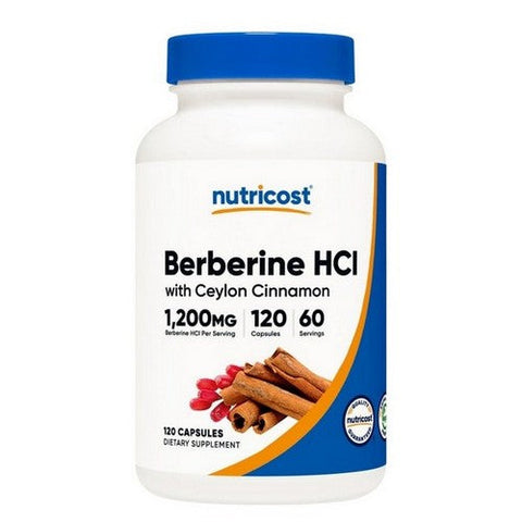 Nutricost, Berberine HCL With Ceylon Cinnamon Capsules, 1200 Mg, 120 Count Nutricost