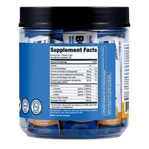 Nutricost, BCAA + Hydration Stickpacks Peach Mango, 20 Sticks Nutricost