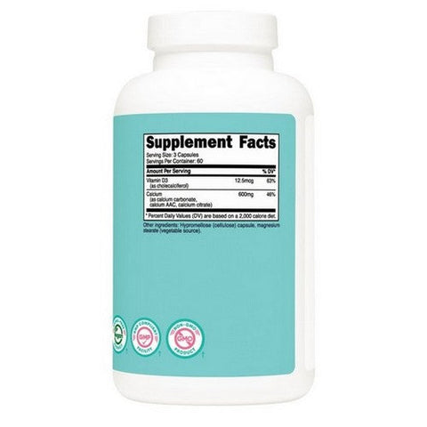 Nutricost, Calcium + Vitamin D3 Capsules For Women, 600 Mg, 180 Count Nutricost