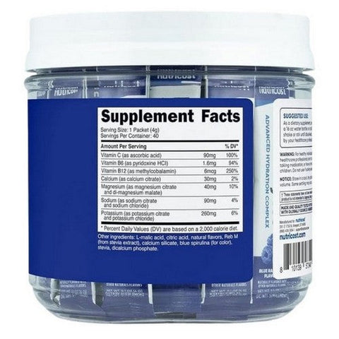 Nutricost, Electrolytes Hydration Complex Stickpacks Blue Raspberry, 40 Sticks Nutricost