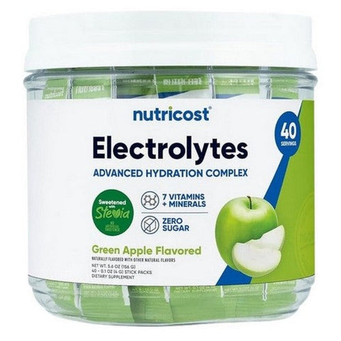 Nutricost, Electrolytes Hydration Complex Stickpacks Green Apple, 40 Sticks Nutricost