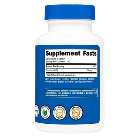 Nutricost, Peppermint Oil Softgels, 50 Mg, 120 Count Nutricost