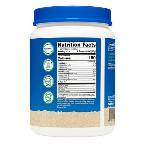 Nutricost, Organic Whey Protein Powder Double Chocolate, 1 Lb Nutricost