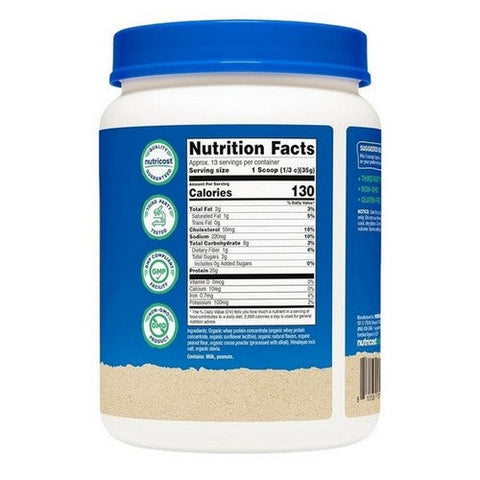 Nutricost, Organic Whey Protein Powder Chocolate Peanut Butter, 1 Lb Nutricost