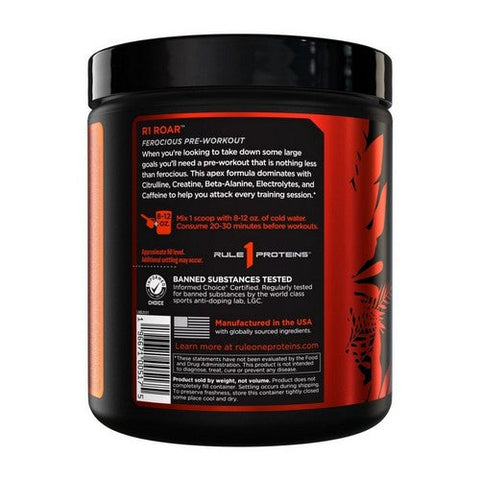 Rule 1, Roar Pre Workout Peach Mango, 315 Grams Rule 1