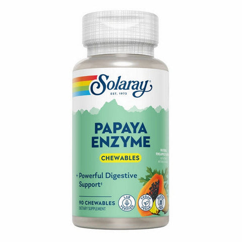 Solaray, Papaya Enzyme Natural Pineapple, 90 Chewable Tablets Solaray