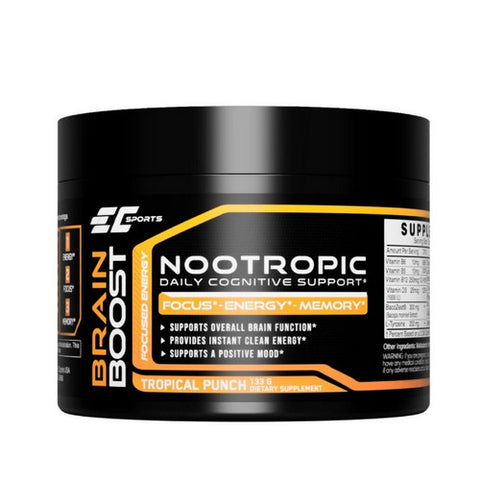 EC Sports, Brain Boost NooTropic Powder Tropical Punch, 133 Grams EC Sports