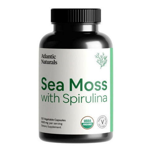 Atlantic Naturals, Organic Sea Moss with Spirulina, 1000 Mg, 120 Capsules Atlantic Naturals