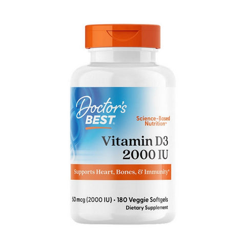 Doctors Best, Vitamin D3, 50 Mcg (2,000 IU), 180 Veggie Softgels Doctors Best