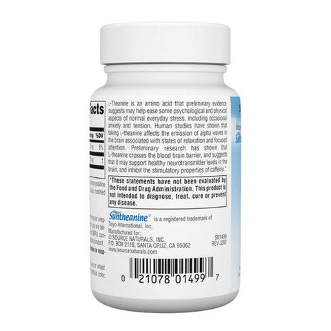 Source Naturals, L-Theanine, 200 mg, 60 Tabs Source Naturals