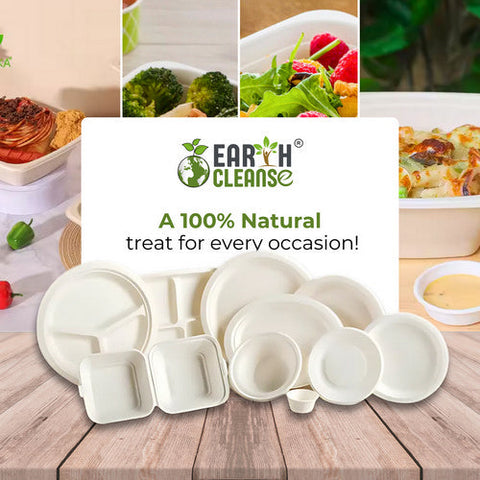 Earth Cleanse, Square Bagasse Bowls Premium, 3200 Pack (160 Ml / 5.4 Oz) Earth Cleanse