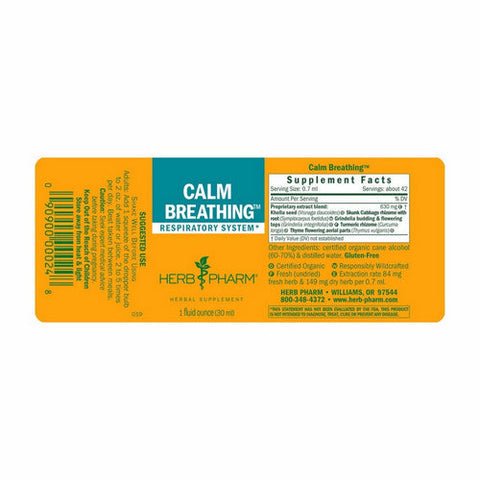 Herb Pharm, Calm Breath Compound, 1 Oz Herb Pharm