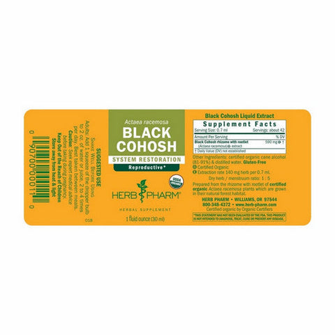 Herb Pharm, Black Cohosh, 4 Oz