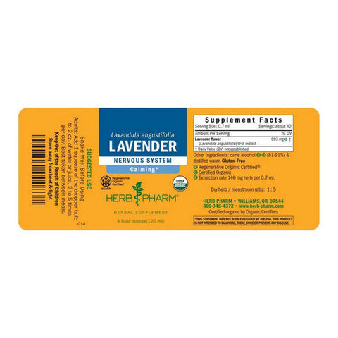 Herb Pharm, Lavender Extract, 4 Oz Herb Pharm