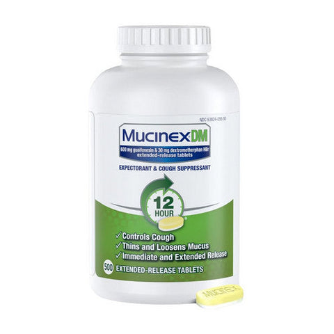Mucinex, Mucinex DM Expectorant And Cough Suppressant 12 Hour, 500 Tablets Mucinex