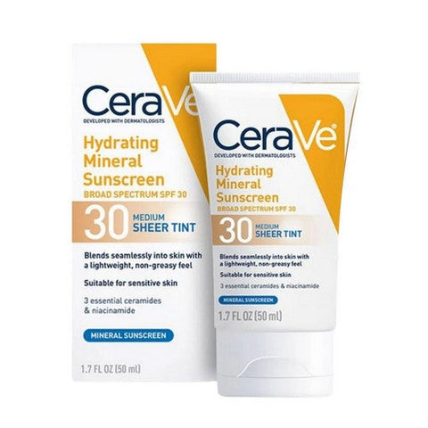 Hydrating Tinted Mineral Sunscreen SPF 30 1.7 Oz by Cerave