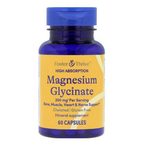 Foster And Thrive, Magnesium Glycinate, 200 Mg, 60 Caps Foster And Thrive