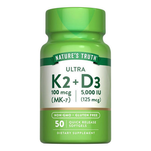 Nature's Truth, Vitamin K-2 Plus Vitamin D3, 50 Count Nature's Truth