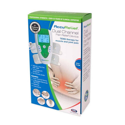 Carex, AccuRelief Dual Channel Pain relief Device Tens Kit, 1 Count Carex