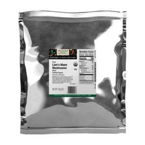 Frontier Co-op, Frontier Coop Organic Lions Mane Mushrooms Dried Slices, 0.25 Lb Frontier Co-op