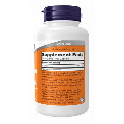 Now Foods, L-Serine, 500 mg, 120 Veg Capsules Now Foods