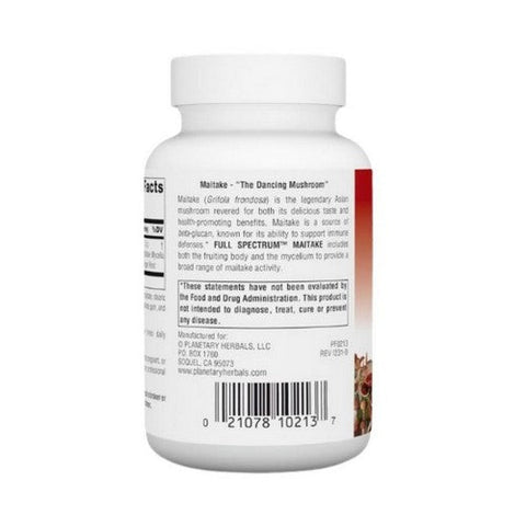 Planetary Herbals, Full Spectrum Maitake Mushroom, 600 MG, 120 Tabs Planetary Herbals