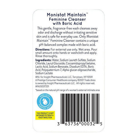 Monistat, Maintain Feminine Cleanser With Boric Acid, 10 Oz Monistat