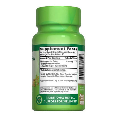 Nature's Truth, Ashwagandha Root Quick Release, 920 Mg, 90 Caps Nature's Truth