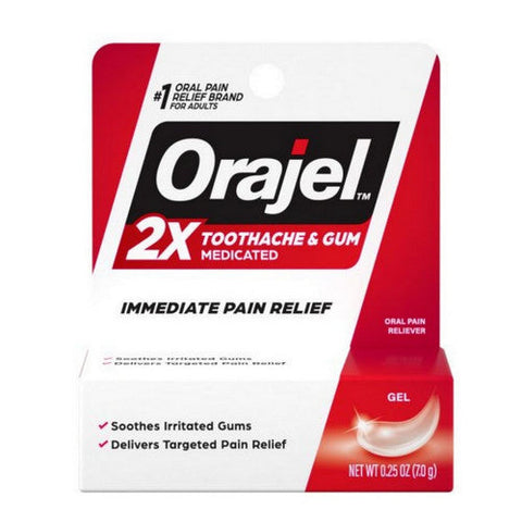 Orajel, 2X Toothache And Gum Medicated, 0.25 Oz Orajel