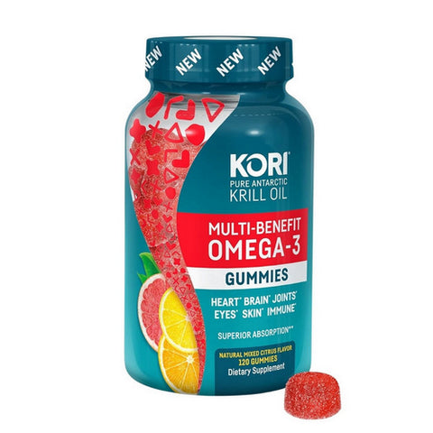 Kori, Multi Benefit Omega-3 Gummies Natural Mixed Citrus, 120 Count Kori